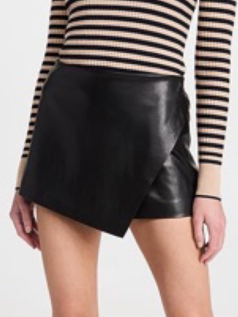 Alice and Olivia Black Leather Skirt